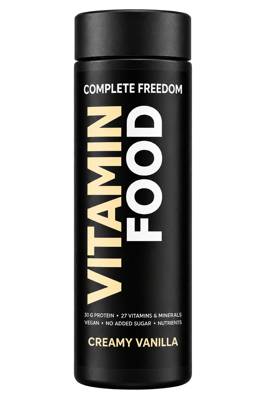 Vitaminfood Creamy Vanilla vegan ready-to-drink meal, front of bottle