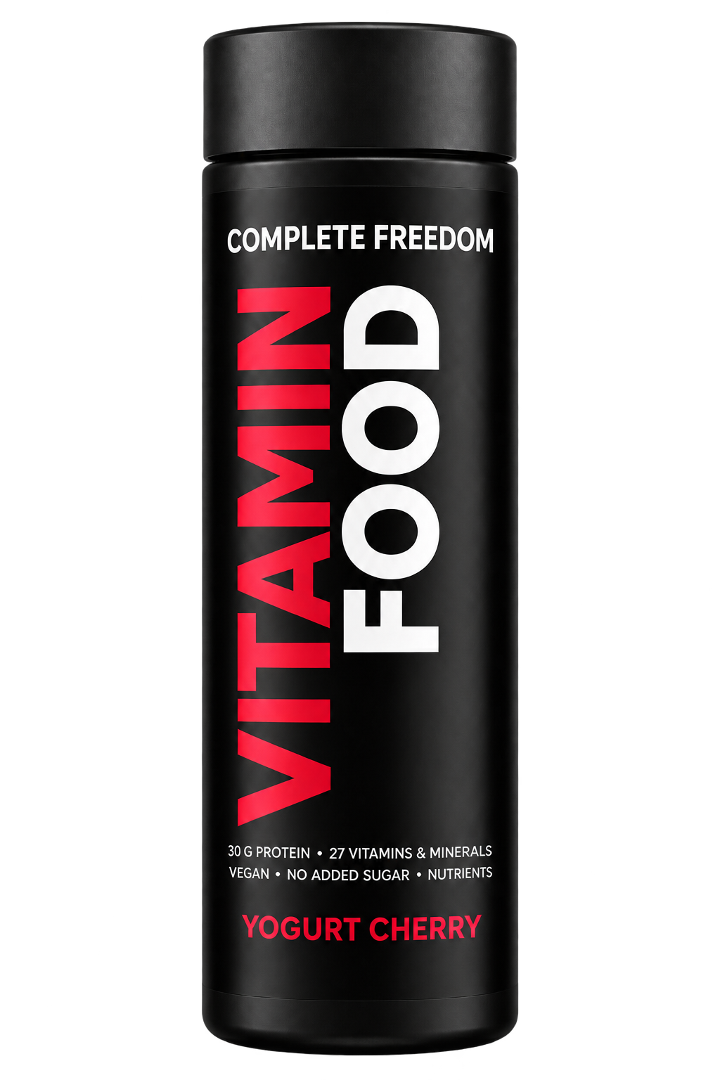 Vitaminfood Yogurt Cherry vegan ready-to-drink meal, front of bottle